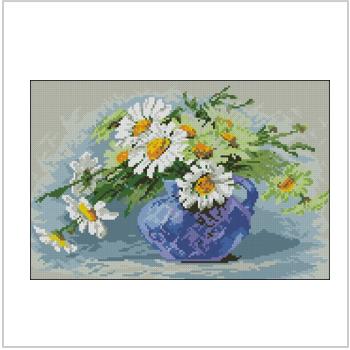 Схема вышивки крестом "Daisies Vase"