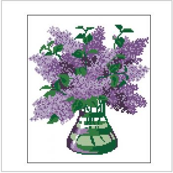 Схема вышивки крестом "Lilac in a vase"