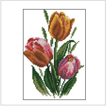 Схема вышивки крестом "Buttonhole with tulips"