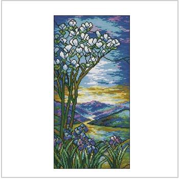 Схема вышивки крестом "Tiffany Stile Irises Field"