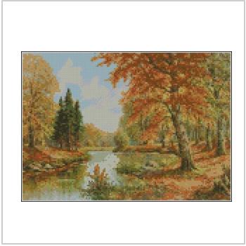 Схема вышивки крестом "Autumn landscape"