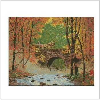 Схема вышивки крестом "Autumn Bridge"