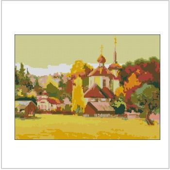 Схема вышивки крестом "Autumn Village"