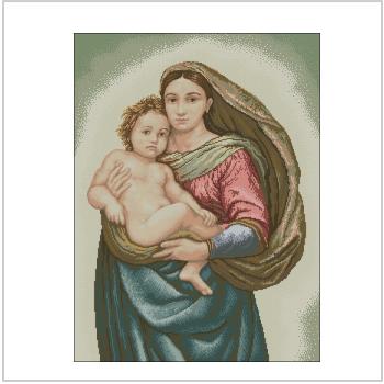 Схема вышивки крестом "Sistine Madonna"