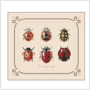 Схема вышивки крестом "Mini ladybugs 1"