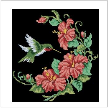 Схема вышивки крестом "Hummingbird Hibiscus"
