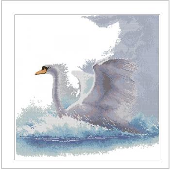 Схема вышивки крестом "Swan in Flight"