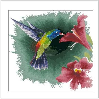 Схема вышивки крестом "Hummingbird in Flight"