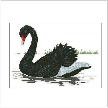 Схема вышивки крестом "Черный лебедь"
