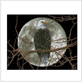 Схема вышивки крестом "Eagle in Moonlight"