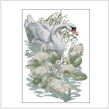 Схема вышивки крестом "Swan and Signets"