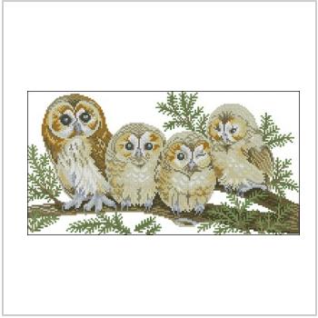 Схема вышивки крестом "The Owl Family"