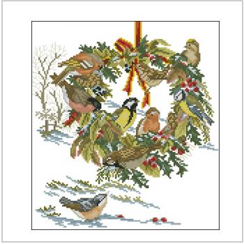 Схема вышивки крестом "Christmas wreath"