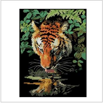 Схема вышивки крестом "Tiger Reflection"