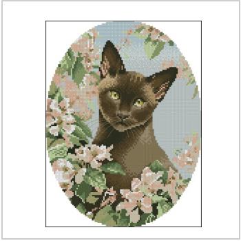 Схема вышивки крестом "Burmese Cat"