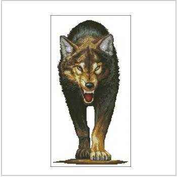 Схема вышивки крестом "Хищный волк"