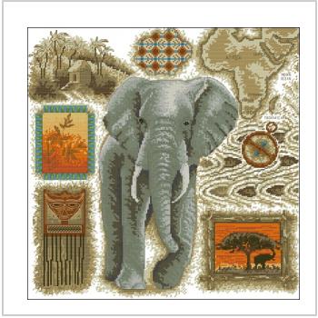 Схема вышивки крестом "Африканский слон"