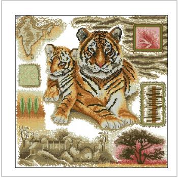 Схема вышивки крестом "Африканский тигр"