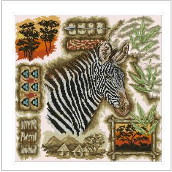 Схема вышивки крестом "Африканская зебра"