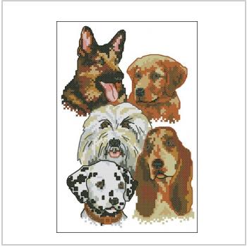 Схема вышивки крестом "Собаки (коллаж)"