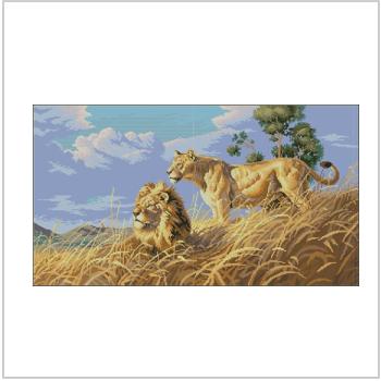 Схема вышивки крестом "African Lions"