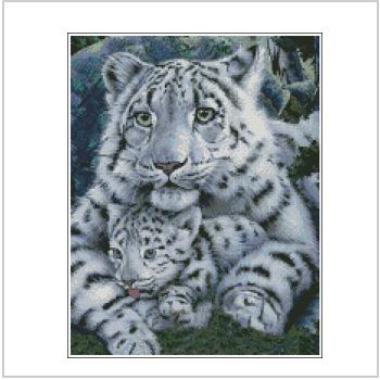 Схема вышивки крестом "White Tigress and Cub"