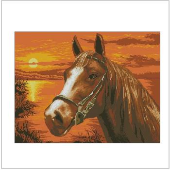 Схема вышивки крестом "Sunset Horse Portrait"