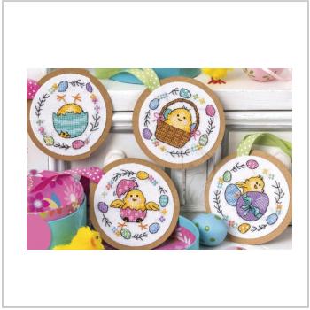 Схема вышивки крестом "Easter Chick Tags"