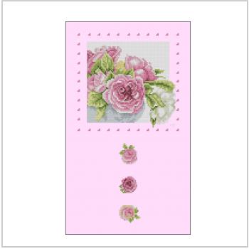 Схема вышивки крестом "Pink Roses In A Frame"