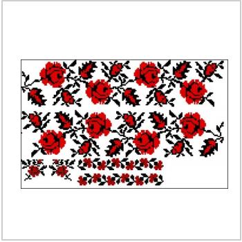 Схема вышивки крестом "Украинский узор Красные розы с черным"