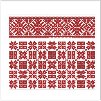 Схема вышивки крестом "Красный норвежский узор орнамент иллюстрация"