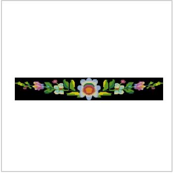 Схема вышивки крестом "Планка с цветами на черном"
