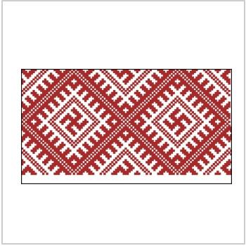 Схема вышивки крестом "Узор с ромбами в красном цвете"
