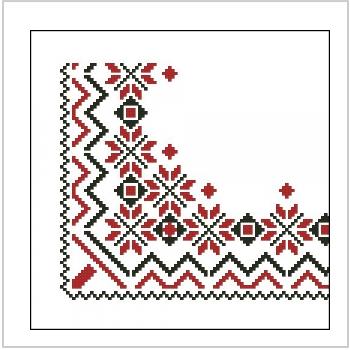 Схема вышивки крестом "Красивый уголок для скатерти"