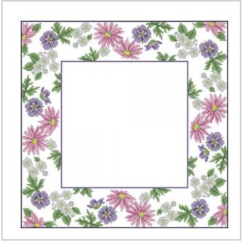 Схема вышивки крестом "Красивая цветочная рамка"