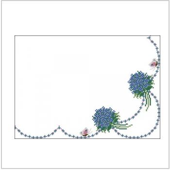 Схема вышивки крестом "Уголок для скатерти с незабудкой"