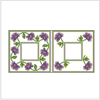 Схема вышивки крестом "Бискорню с фиолетовыми цветками"