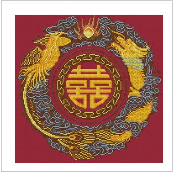 Схема вышивки "37-I Chinese Blessing - Double Happiness Emblem"