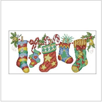 Схема вышивки крестом "Cheery Christmas Stockings"