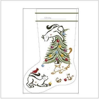 Схема вышивки крестом "Britty Kitty Christmas Stocking"