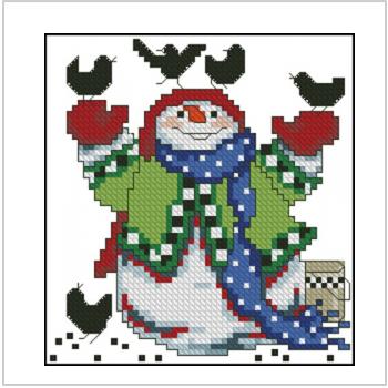 Схема вышивки крестом "Snowman with Birds"