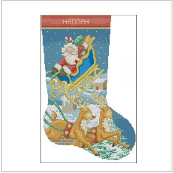 Схема вышивки крестом "Santa stocking"