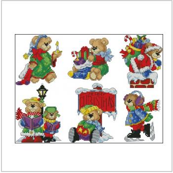 Схема вышивки крестом "Christmas bears"