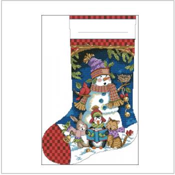 Схема вышивки крестом "Cute Carolers Stocking"