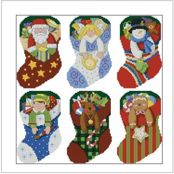 Схема вышивки крестом "Holiday stocking ornaments"