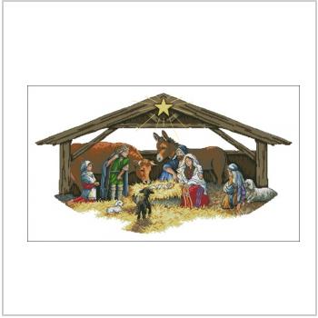 Схема вышивки крестом "Nativity Scene Tree Skirt"