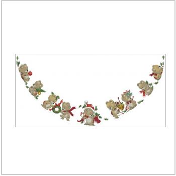 Схема вышивки крестом "Christmas Teddies Tree Skirt"