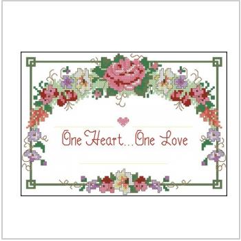 Схема вышивки крестом "One heart one love"