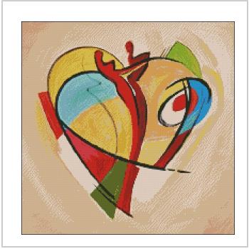 Схема вышивки крестом "Абстракция, любовь, сердечко"