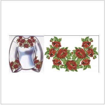 Схема вышивки крестом "Сорочка жіноча з червоними трояндами"